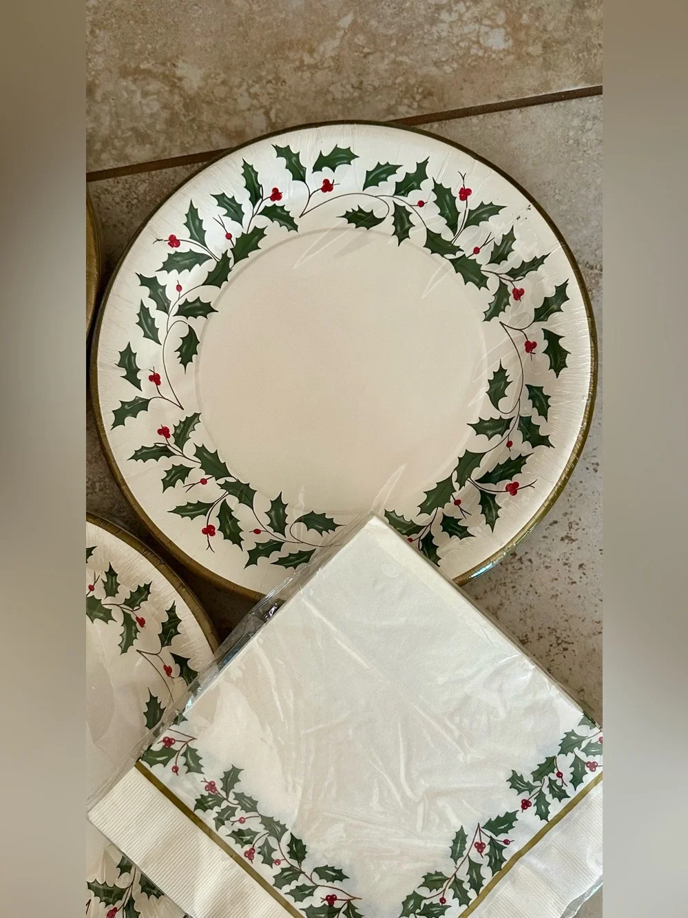 RARE LENOX VNTG Holiday Paper Tableware Lot-COMPLETE HOLIDAY PAPER TABLEWARE SET